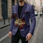 Personalised ANZAC Day Blazer Poppy Flowers Ripped Fabric Effect