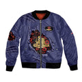 Personalised ANZAC Day Bomber Jacket Poppy Flowers Ripped Fabric Effect