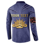 Personalised ANZAC Day Button Sweatshirt Poppy Flowers Ripped Fabric Effect