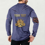 Personalised ANZAC Day Button Sweatshirt Poppy Flowers Ripped Fabric Effect