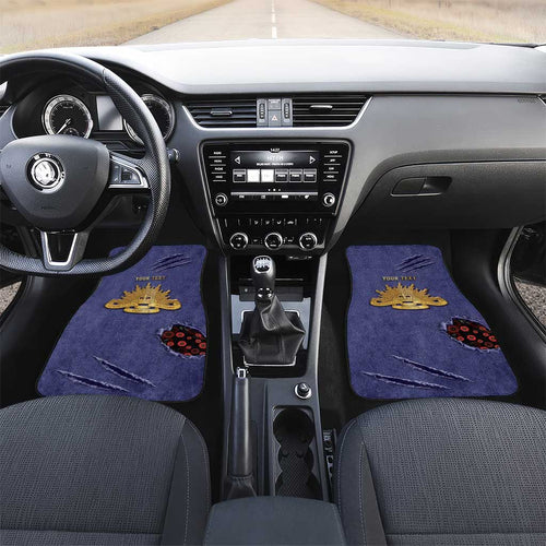 Personalised ANZAC Day Car Mats Poppy Flowers Ripped Fabric Effect