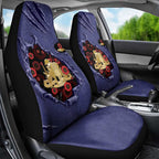 ANZAC Day Car Seat Cover Poppy Flowers Ripped Fabric Effect