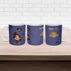 Personalised ANZAC Day Ceramic Mug Poppy Flowers Ripped Fabric Effect