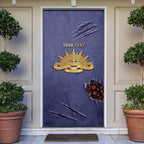 Personalised ANZAC Day Door Cover Poppy Flowers Ripped Fabric Effect