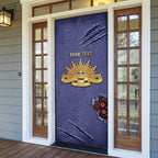 Personalised ANZAC Day Door Cover Poppy Flowers Ripped Fabric Effect