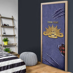 Personalised ANZAC Day Door Cover Poppy Flowers Ripped Fabric Effect