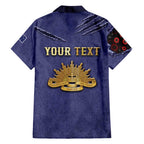 Personalised ANZAC Day Family Matching Mermaid Dress and Hawaiian Shirt Poppy Flowers Ripped Fabric Effect