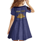 Personalised ANZAC Day Family Matching Off Shoulder Short Dress and Hawaiian Shirt Poppy Flowers Ripped Fabric Effect