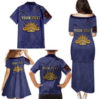 Personalised ANZAC Day Family Matching Puletasi and Hawaiian Shirt Poppy Flowers Ripped Fabric Effect