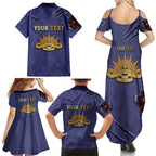 Personalised ANZAC Day Family Matching Summer Maxi Dress and Hawaiian Shirt Poppy Flowers Ripped Fabric Effect
