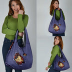 ANZAC Day Grocery Bag Poppy Flowers Ripped Fabric Effect