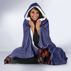 ANZAC Day Hooded Blanket Poppy Flowers Ripped Fabric Effect