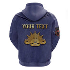 Personalised ANZAC Day Hoodie Poppy Flowers Ripped Fabric Effect