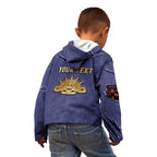 Personalised ANZAC Day Kid Hoodie Poppy Flowers Ripped Fabric Effect