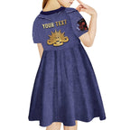 Personalised ANZAC Day Kid Short Sleeve Dress Poppy Flowers Ripped Fabric Effect