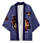 Personalised ANZAC Day Kimono Poppy Flowers Ripped Fabric Effect
