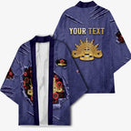 Personalised ANZAC Day Kimono Poppy Flowers Ripped Fabric Effect