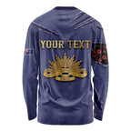 Personalised ANZAC Day Long Sleeve Shirt Poppy Flowers Ripped Fabric Effect