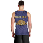 Personalised ANZAC Day Men Tank Top Poppy Flowers Ripped Fabric Effect