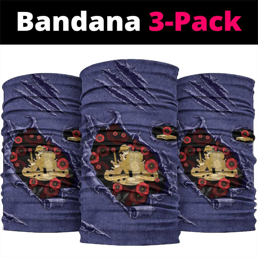 ANZAC Day Neck Gaiter Poppy Flowers Ripped Fabric Effect