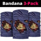ANZAC Day Neck Gaiter Poppy Flowers Ripped Fabric Effect