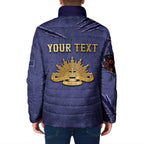 Personalised ANZAC Day Padded Jacket Poppy Flowers Ripped Fabric Effect