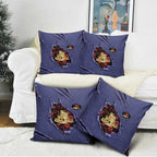 ANZAC Day Pillow Cover Poppy Flowers Ripped Fabric Effect