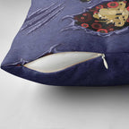 ANZAC Day Pillow Cover Poppy Flowers Ripped Fabric Effect
