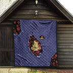 ANZAC Day Quilt Poppy Flowers Ripped Fabric Effect