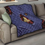 ANZAC Day Quilt Poppy Flowers Ripped Fabric Effect
