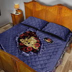 ANZAC Day Quilt Bed Set Poppy Flowers Ripped Fabric Effect