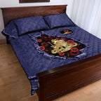 ANZAC Day Quilt Bed Set Poppy Flowers Ripped Fabric Effect