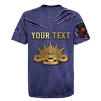 Personalised ANZAC Day Rugby Jersey Poppy Flowers Ripped Fabric Effect