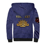 Personalised ANZAC Day Sherpa Hoodie Poppy Flowers Ripped Fabric Effect