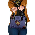 ANZAC Day Shoulder Handbag Poppy Flowers Ripped Fabric Effect
