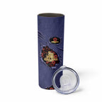 Personalised ANZAC Day Skinny Tumbler Poppy Flowers Ripped Fabric Effect