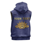 Personalised ANZAC Day Sleeveless Hoodie Poppy Flowers Ripped Fabric Effect