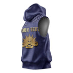 Personalised ANZAC Day Sleeveless Hoodie Poppy Flowers Ripped Fabric Effect