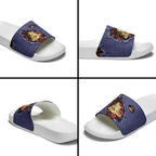 ANZAC Day Slide Sandals Poppy Flowers Ripped Fabric Effect
