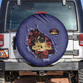 ANZAC Day Spare Tire Cover Poppy Flowers Ripped Fabric Effect