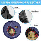 ANZAC Day Spare Tire Cover Poppy Flowers Ripped Fabric Effect