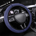 ANZAC Day Steering Wheel Cover Poppy Flowers Ripped Fabric Effect