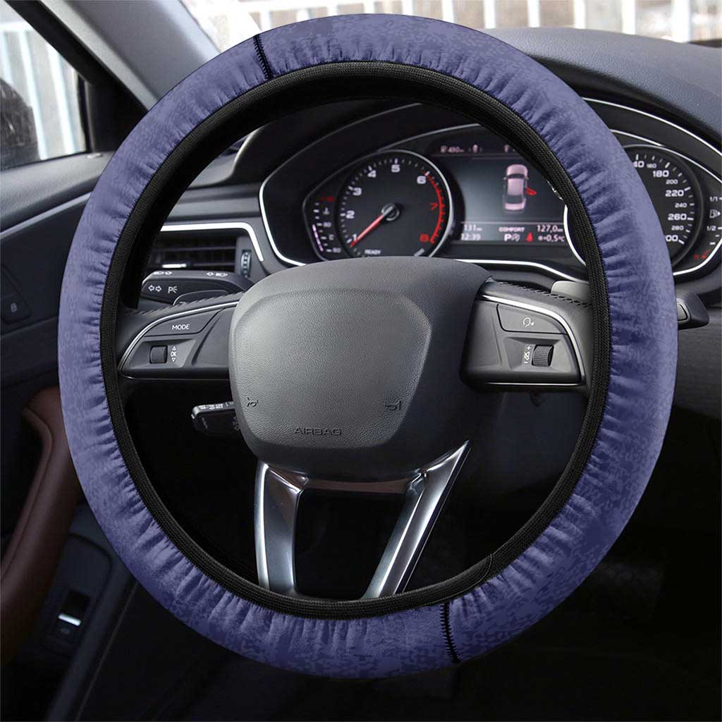 ANZAC Day Steering Wheel Cover Poppy Flowers Ripped Fabric Effect