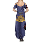 Personalised ANZAC Day Summer Maxi Dress Poppy Flowers Ripped Fabric Effect