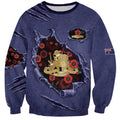 Personalised ANZAC Day Sweatshirt Poppy Flowers Ripped Fabric Effect