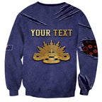 Personalised ANZAC Day Sweatshirt Poppy Flowers Ripped Fabric Effect