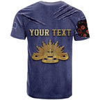 Personalised ANZAC Day T Shirt Poppy Flowers Ripped Fabric Effect