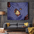 ANZAC Day Tapestry Poppy Flowers Ripped Fabric Effect