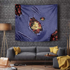 ANZAC Day Tapestry Poppy Flowers Ripped Fabric Effect