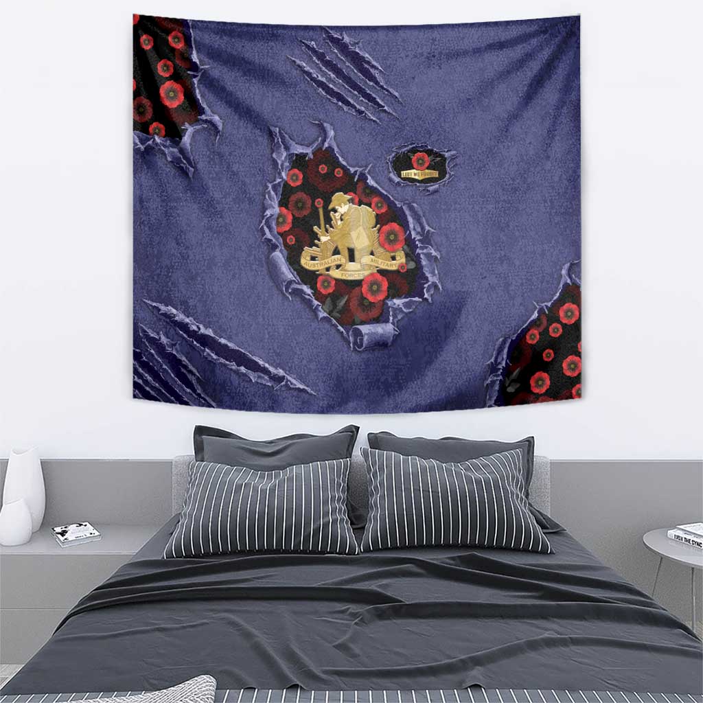 ANZAC Day Tapestry Poppy Flowers Ripped Fabric Effect